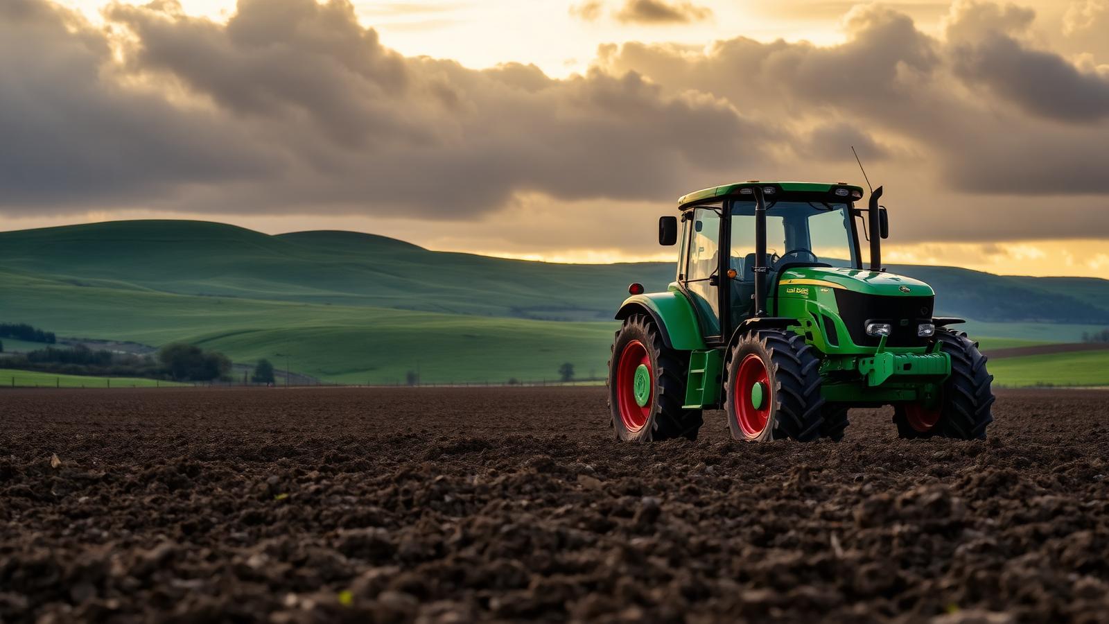 Agricultural tractor in a ploughed Welsh field — vehicle type covered by Future Remapping tractor ECU tuning